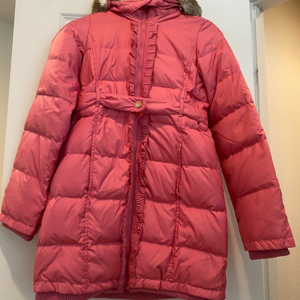 Vintage Juicy Couture Hot Pink Puffer Ski Jacket with Detachable Fur Trim Hood